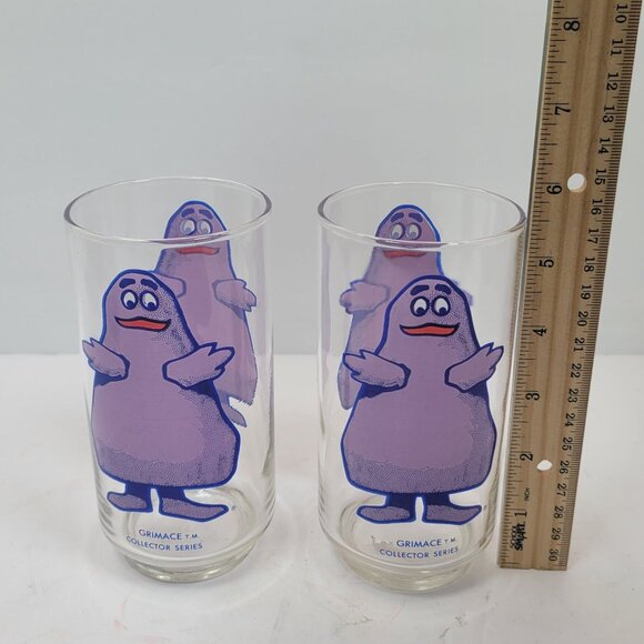 VTG McDonalds Grimace Collector Series 1977 Glass Tumbler Set Of 2 - Picture 6 of 6